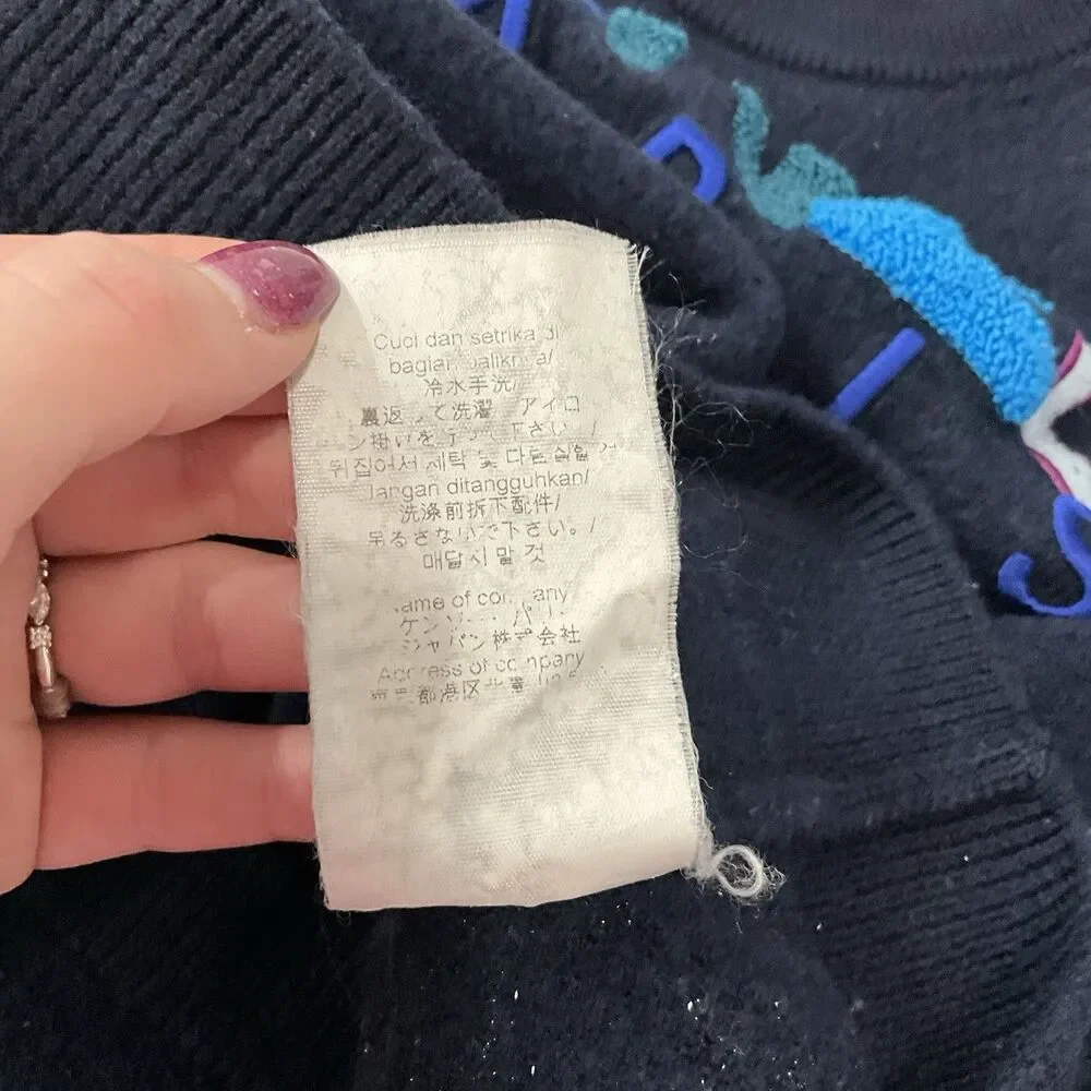 Kenzo Paris Kids Girls Blue Wool Sweater Medium